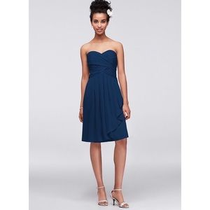 David’s Bridal Short Crinkle Chiffon Dress